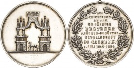 Anhalt-Orte
Calbe Silbermedaille 1894. 50-jähriges Bestehen der Bürger-Schützen Gesellschaft zu Calbe. Stadtwappen / Schrift im Kranz. 30 mm, 14,50 g...