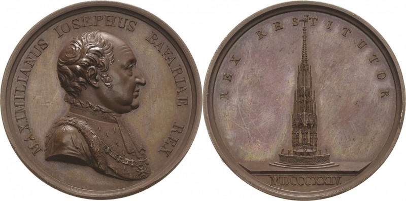 Bayern
Maximilian I. Joseph 1806-1825 Bronzemedaille 1824 (F.X. Losch) Wiederhe...