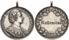 Bayern
Ludwig II. 1864-1886 Silbermedaille o.J. (J. Ries) Bürgermeistermedaille der Gemeinde WALLENSTADT. Brustbild des Königs nach rechts / Graviert...