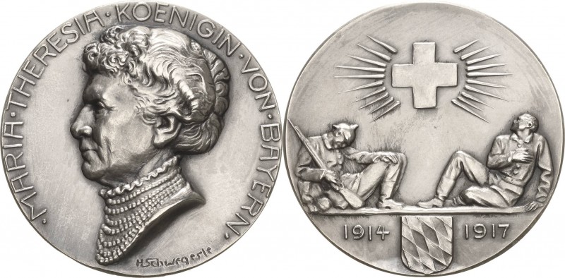 Bayern
Ludwig III. 1913-1918 Silbermedaille 1917 (H. Schwegerle) Für Verdienste...