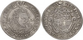 Brandenburg-Ansbach
Joachim Ernst 1603-1625 1/8 Taler 1622, Fürth Brustbild halbrechts zwischen Jahreszahl / 4-feldiges herzförmiges Wappen in Kartus...