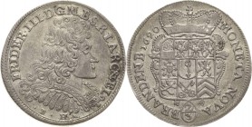 Brandenburg-Preußen
Friedrich III. 1688-1701 2/3 Taler 1690, BH-Minden v. Schrötter 225 Davenport 277 Neumann 12.16 e Vorzüglich