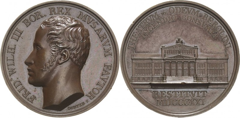 Brandenburg-Preußen
Friedrich Wilhelm III. 1797-1840 Bronzemedaille 1821 (Goetz...