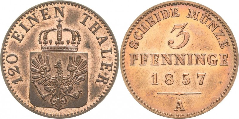 Brandenburg-Preußen
Friedrich Wilhelm IV. 1840-1861 3 Pfennige 1857, A-Berlin O...