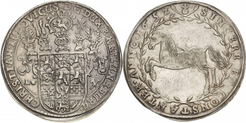 Braunschweig-Lüneburg-Celle
Christian Ludwig 1648-1665 Taler 1652, LW-Clausthal...