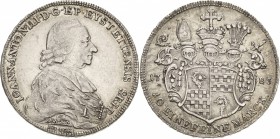 Eichstätt-Bistum
Johann Anton Freiherr v. Zehmen 1781-1790 Taler 1783, München Cahn 146 Davenport 2211 Sehr schön-vorzüglich