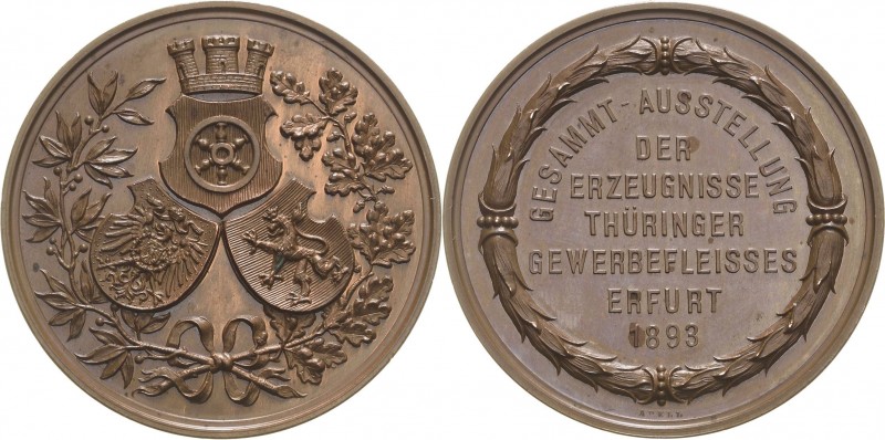 Erfurt-Stadt
 Bronzemedaille 1893 (Apell) Ausstellung der Thüringer Erzeugnisse...