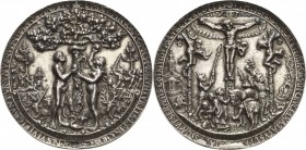 Erzgebirge
 Silbergussmedaille 1536 (späterer Guss) (Hans Reinhart der Ältere) "Sündenfall und Kreuzigung". Adam und Eva unter dem Baum der Erkenntni...