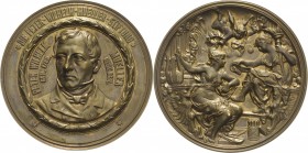 Frankfurt am Main
 Große hohle Bronzemedaille o.J. (um 1900) (unsigniert) Prämie der Peter-Wilhelm-Müller-Stiftung für Wohltätigkeit und Förderung vo...