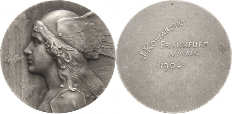 Frankfurt am Main
 Silbermedaille 1904 (J. Kowarzik) Walküre mit Flügelhelm nac...