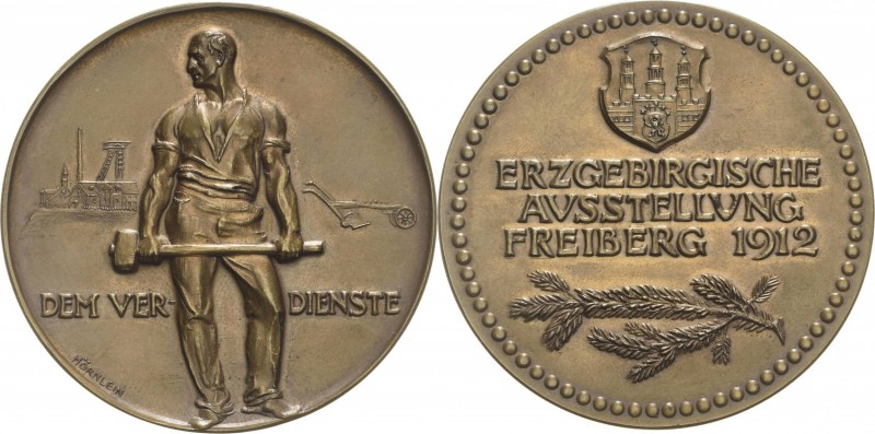 Freiberg
 Bronzemedaille 1912 (F. W. Hörnlein) Dem Verdienste - Erzgebirgische ...