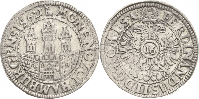 Hamburg
 1/2 Taler (16 Schilling) 1621. Mit Titel Ferdinand II Gaedechens 557 b...