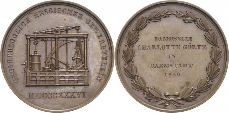 Hessen-Darmstadt
Ludwig II. 1830-1848 Bronzemedaille 1836 (Gravur: 1839) Prämie...