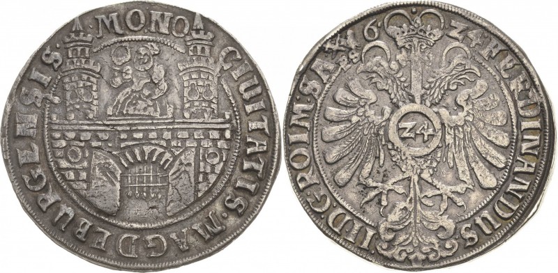 Magdeburg-Stadt
 Taler (24 Groschen) 1624. Mit Titel Ferdinand II v. Schrötter ...