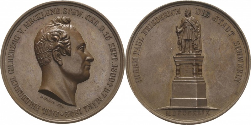 Mecklenburg-Schwerin
Friedrich Franz II. 1842-1883 Bronzemedaille 1849 (H. Wilc...