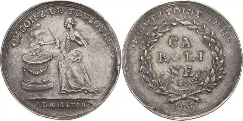 Reuss-Jüngere Linie - Lobenstein
Heinrich II. 1739-1782 Silbermedaille 1761. Au...