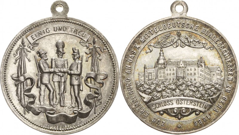 Reuss-Städte und Gemeinden
Gera Versilberte Bronzemedaille 1886 (O. Lahn) 10. M...