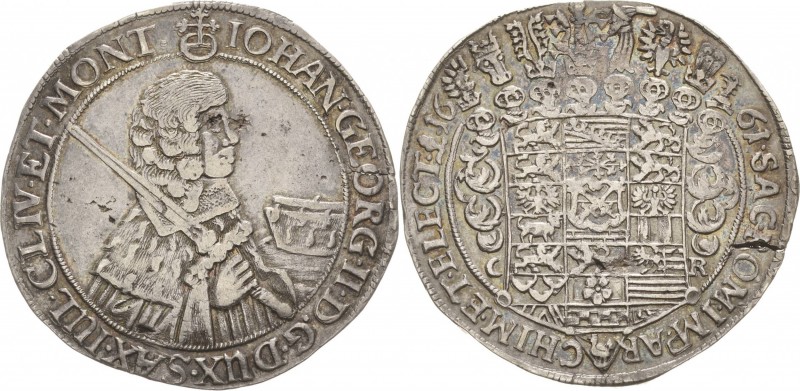 Sachsen-Kurlinie ab 1547 (Albertiner)
Johann Georg II. 1656-1680 Taler 1661, CR...