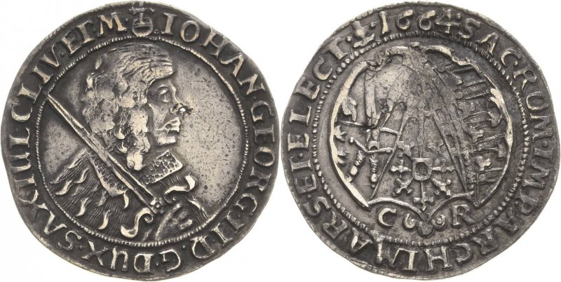 Sachsen-Kurlinie ab 1547 (Albertiner)
Johann Georg II. 1656-1680 1/8 Taler 1664...