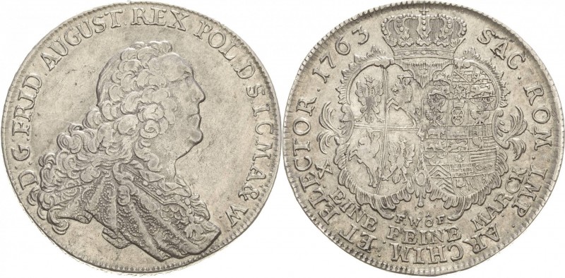 Sachsen-Kurlinie ab 1547 (Albertiner)
Friedrich August II. 1733-1763 Taler 1763...