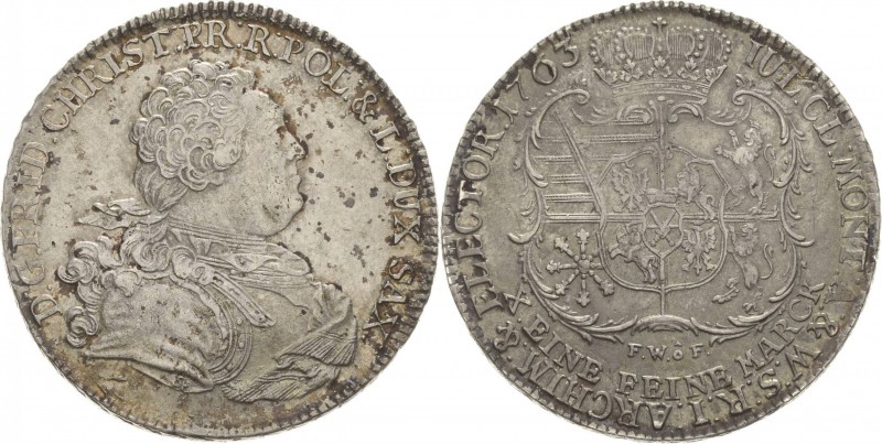 Sachsen-Kurlinie ab 1547 (Albertiner)
Friedrich Christian 1763 Taler 1763, FWôF...