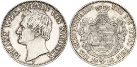 Sachsen-Kurlinie ab 1547 (Albertiner)
Johann 1854-1873 Taler 1858, F-Dresden AKS 132 Jaeger 107 Kahnt 463 Davenport 890 Vorzüglich-prägefrisch