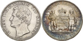 Sachsen-Kurlinie ab 1547 (Albertiner)
Johann 1854-1873 Taler 1870 B-Dresden Ausbeute AKS 135 Jaeger 128 Kahnt 472 Davenport 897 Müseler 56.2.3./23 Mi...