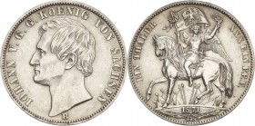 Sachsen-Kurlinie ab 1547 (Albertiner)
Johann 1854-1873 Taler 1871, B-Dresden Sieg AKS 159 Jaeger 132 Kahnt 473 Davenport 898 Fast prägefrisch