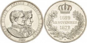 Sachsen-Kurlinie ab 1547 (Albertiner)
Johann 1854-1873 Doppeltaler 1872, B-Dresden Goldene Hochzeit AKS 160 Jaeger 133 Kahnt 479 Davenport 899 Fast v...