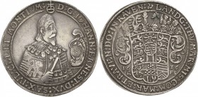 Sachsen-Coburg und Eisenach 1573-1638
Johann Ernst 1633-1638 Taler 1636, EFS-Coburg K/O/R 338.1 a Grasser 271 Slg. Merseburger - Schnee 223 Davenport...