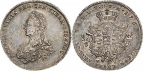 Sachsen-Weimar-Eisenach
Anna Amalia 1758-1775 Taler 1763, FS-Eisenach Koppe 566 Schnee 393 Davenport 2759 A Slg. Merseburger 3983 Sehr seltenes prach...