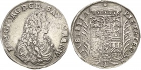Sachsen-Eisenach
Johann Georg II. 1680-1698 2/3 Taler 1690, HCM-Eisenach Seltene Variante mit bogiger Jahreszahl. Geharnischtes Brustbild nach rechts...