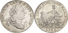 Sachsen-Hildburghausen
Ernst Friedrich III. Carl 1745-1780 Taler 1760, o.Mzz.-Hildburghausen Mit großem Kopf und großer Jahreszahl Hollmann 85 Slg. M...