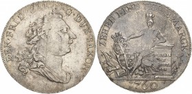 Sachsen-Hildburghausen
Ernst Friedrich III. Carl 1745-1780 Taler 1760, o.Mzz.-Hildburghausen Mit großem Kopf und großer Jahreszahl Hollmann 85 Slg. M...