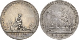 Schlesien-Städte
Breslau Silbermedaille 1740 (Kittel) Auf den harten Winter 1739/40. Bauer sitzt auf einem Felsbrocken, dahinter Pflug / Bauer fährt ...