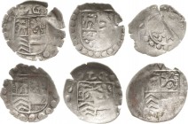 Stolberg-Stolberg
Ludwig II. von Königstein 1535-1574 Einseitiger Pfennig (3x) und Ludwig Georg 1572-1618 Einseitiger Pfennig (3x) Friederich 575, 61...