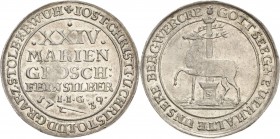 Stolberg-Stolberg
Jost Christian und Christoph Ludwig 1738-1739 24 Mariengroschen 1739, IIG-Stolberg Feinsilber. Ausbeute der Stolberger Gruben Fried...