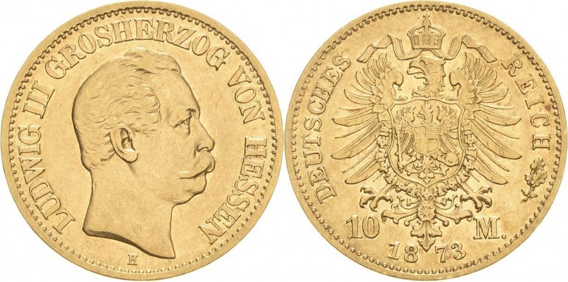 Hessen
Ludwig III. 1848-1877 10 Mark 1873 H Jaeger 213 Sehr schön+