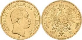 Hessen
Ludwig III. 1848-1877 10 Mark 1873 H Jaeger 213 Sehr schön+