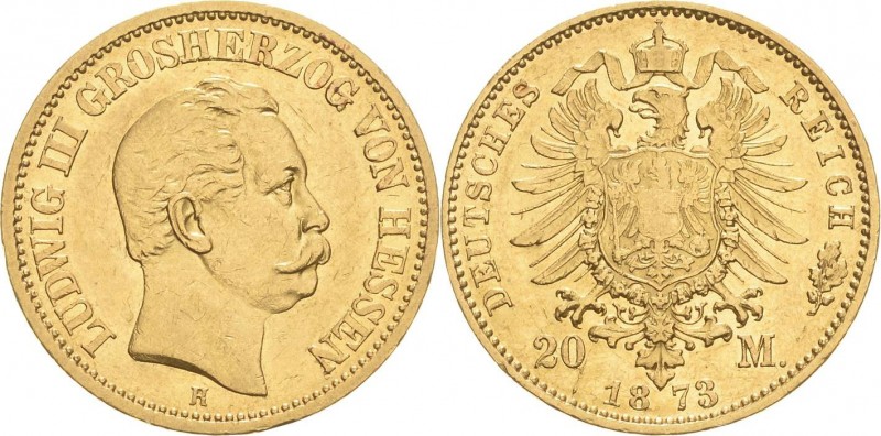 Hessen
Ludwig III. 1848-1877 20 Mark 1873 H Jaeger 214 Sehr schön-vorzüglich