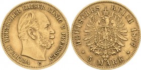 Preußen
Wilhelm I. 1861-1888 5 Mark 1877 C Jaeger 244 Sehr schön