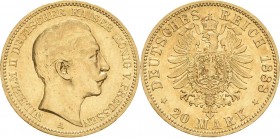 Preußen
Wilhelm II. 1888-1918 20 Mark 1888 A Jaeger 250 Sehr schön