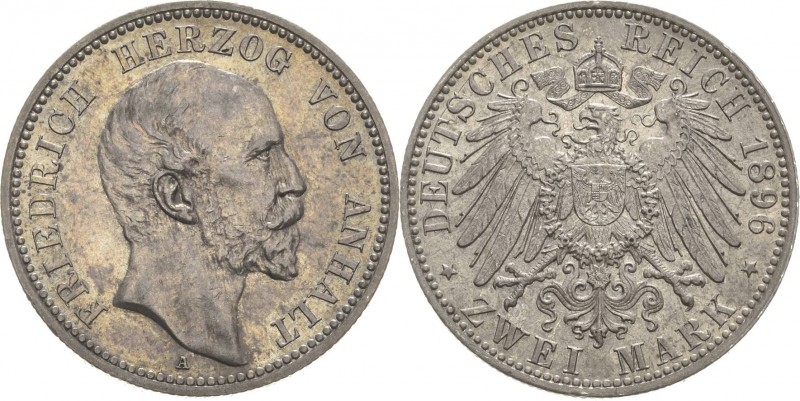 Anhalt
Friedrich I. 1871-1904 2 Mark 1896 A 25-jähriges Regierungsjubiläum Jaeg...