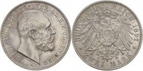 Oldenburg
Nicolaus Friedrich Peter 1853-1900 2 Mark 1891 A Jaeger 93 Feine Patina, vorzüglich-Stempelglanz/Stempelglanz