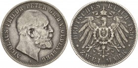 Oldenburg
Nicolaus Friedrich Peter 1853-1900 2 Mark 1891 A Jaeger 93 Sehr schön