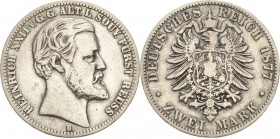 Reuss-Ältere Linie
Heinrich XXII. 1859-1902 2 Mark 1877 B Jaeger 116 Fast sehr schön
