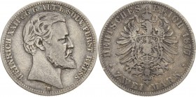 Reuss-Ältere Linie
Heinrich XXII. 1859-1902 2 Mark 1877 B Jaeger 116 Fast sehr schön
