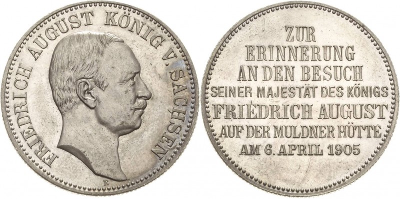Sachsen
Friedrich August III. 1904-1918 Gedenkprägung in 2 Mark-Größe 1905 E Mü...