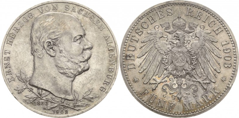 Sachsen-Altenburg
Ernst 1853-1908 5 Mark 1903 A Regierungsjubiläum Jaeger 144 K...