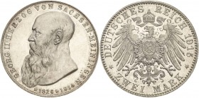 Sachsen-Meiningen
Georg II. 1866-1914 2 Mark 1915 (D) Auf seinen Tod Jaeger 154 Fast Stempelglanz/Stempelglanz